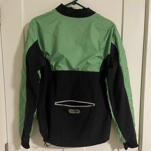 Sugoi Women’s Cycling Running Jacket, LG, Black Green Full Zip Pocket Zip